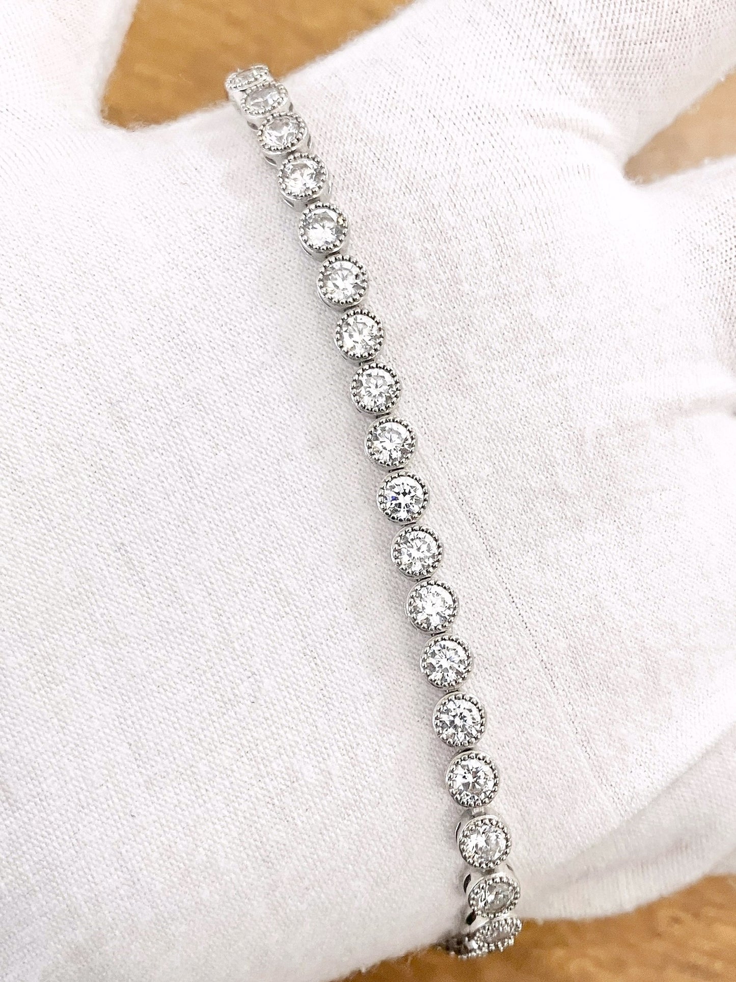 Bezel Set "Diamond" Tennis Bracelet