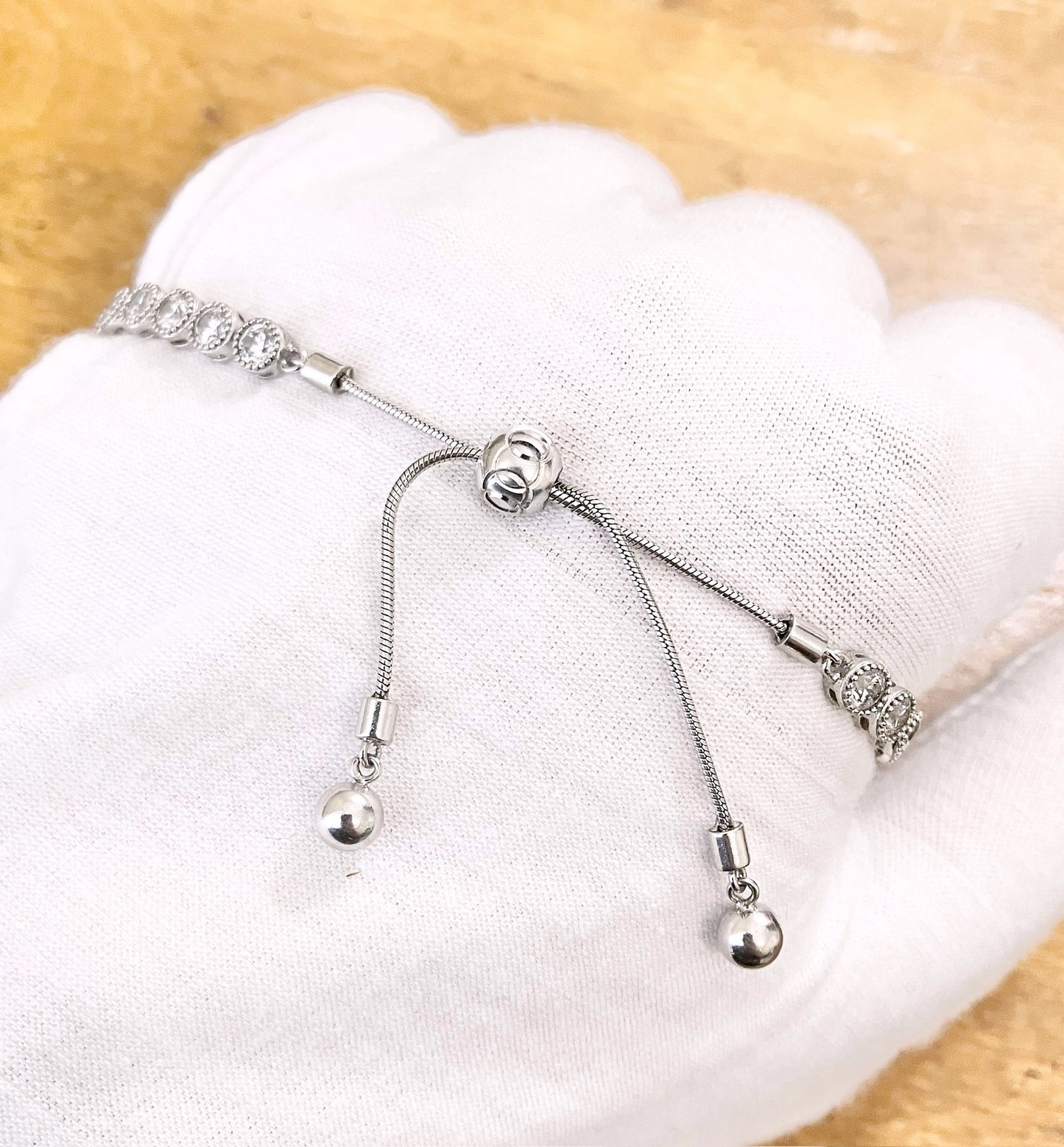 Bezel Set "Diamond" Tennis Bracelet