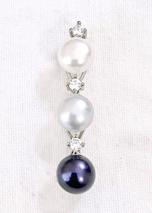 Tri-Color Pearl and "Diamond" Pendant