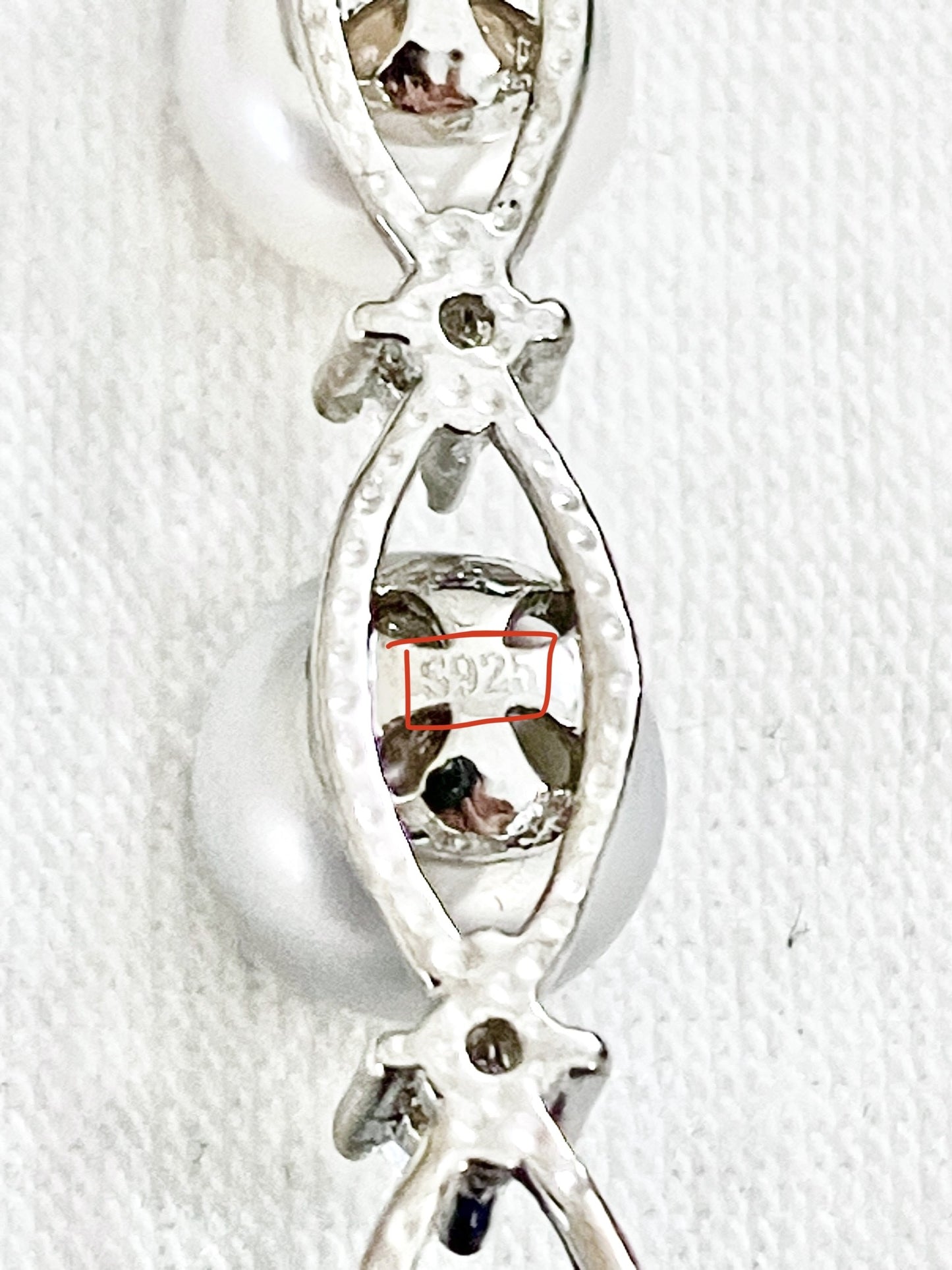 Tri-Color Pearl and "Diamond" Pendant
