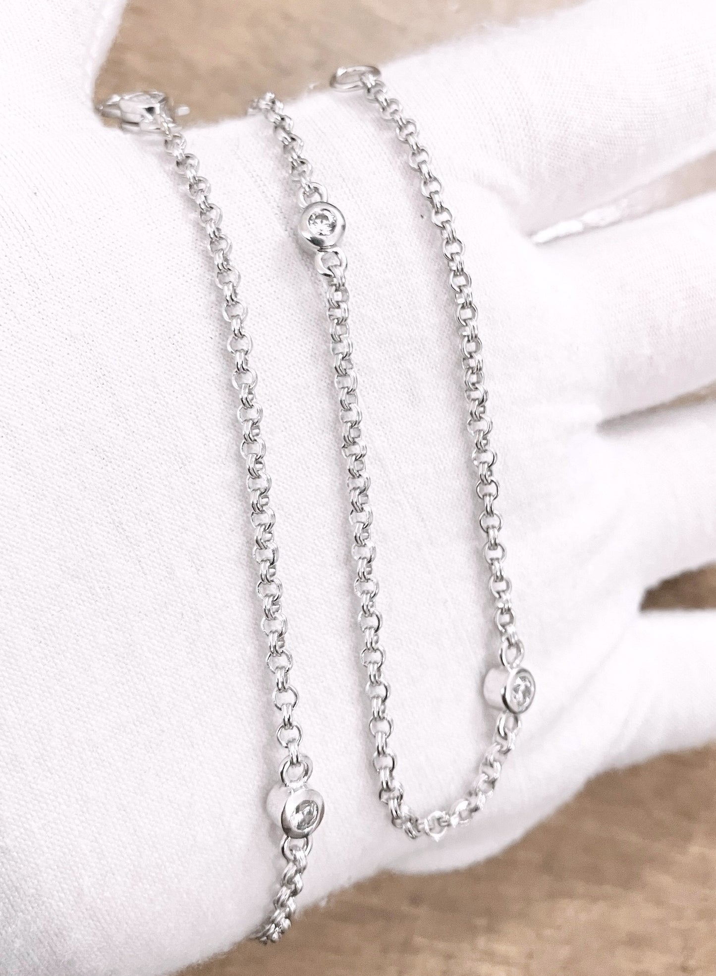 Rolo Link "Diamonds" by the Yard Necklace