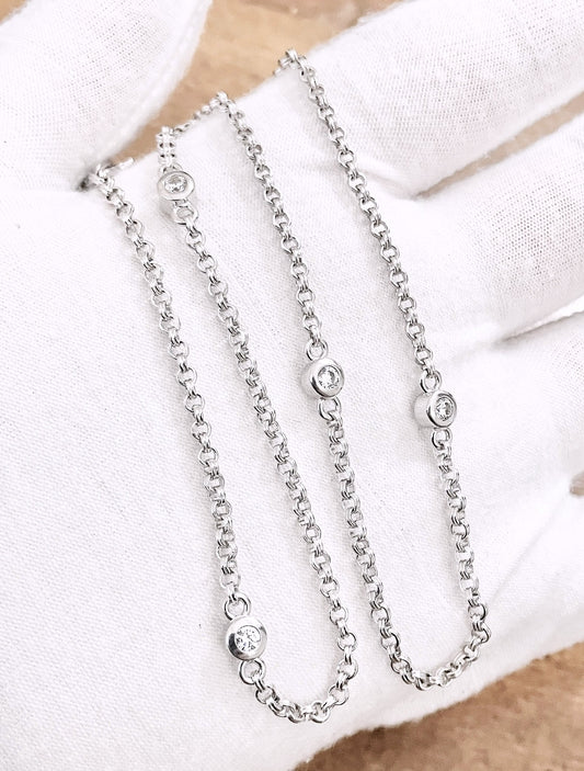 Rolo Link "Diamonds" by the Yard Necklace