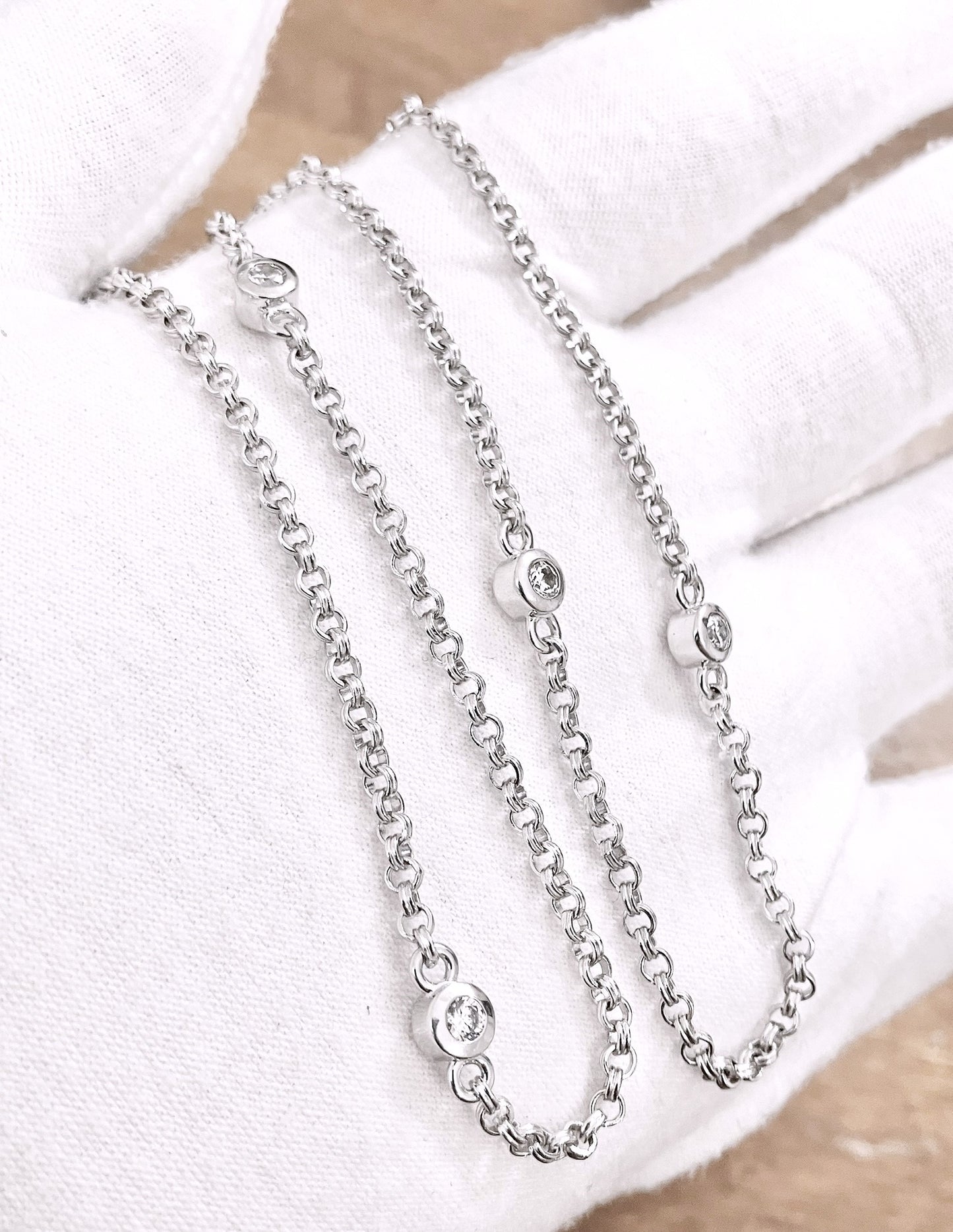 Rolo Link "Diamonds" by the Yard Necklace