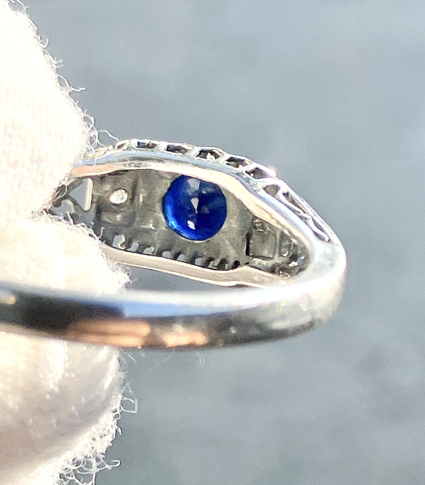 Art Deco Style Sapphire and Diamond Ring