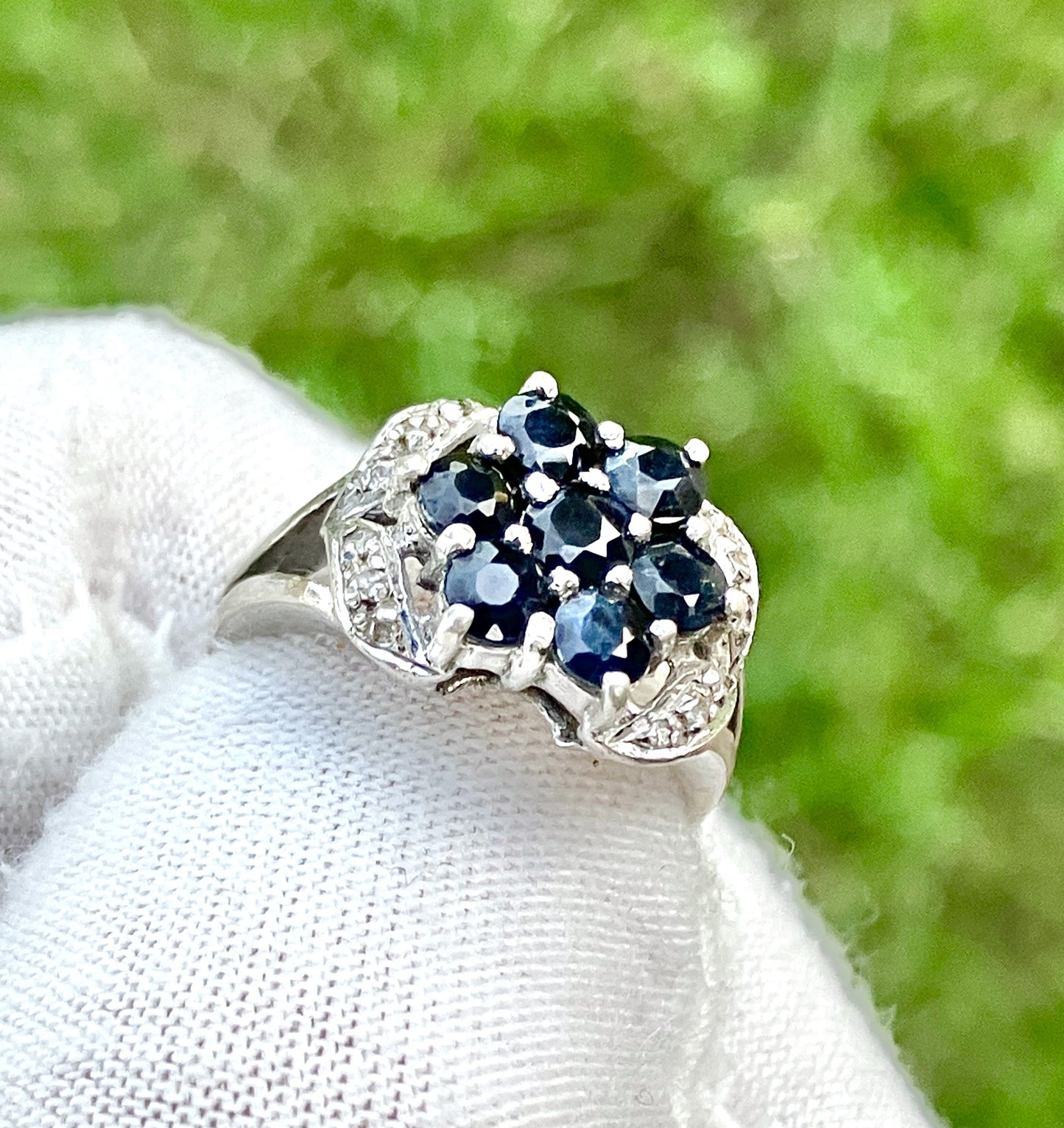 Sapphire and "Diamond" Flower Set