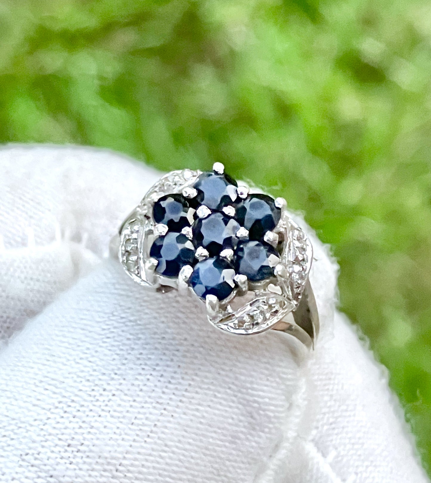 Sapphire and "Diamond" Flower Set