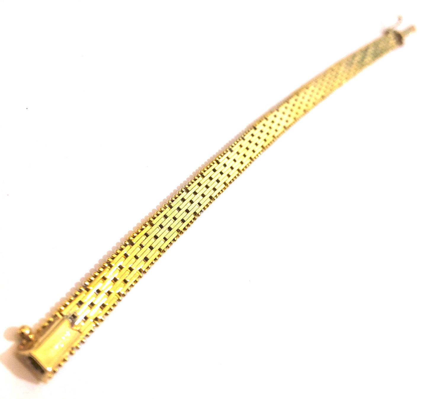 Gold Plated Tri-Color Bricked Bracelet