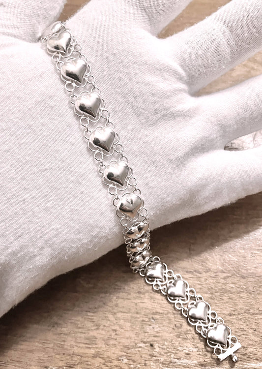 Hollow Heart Link Bracelet