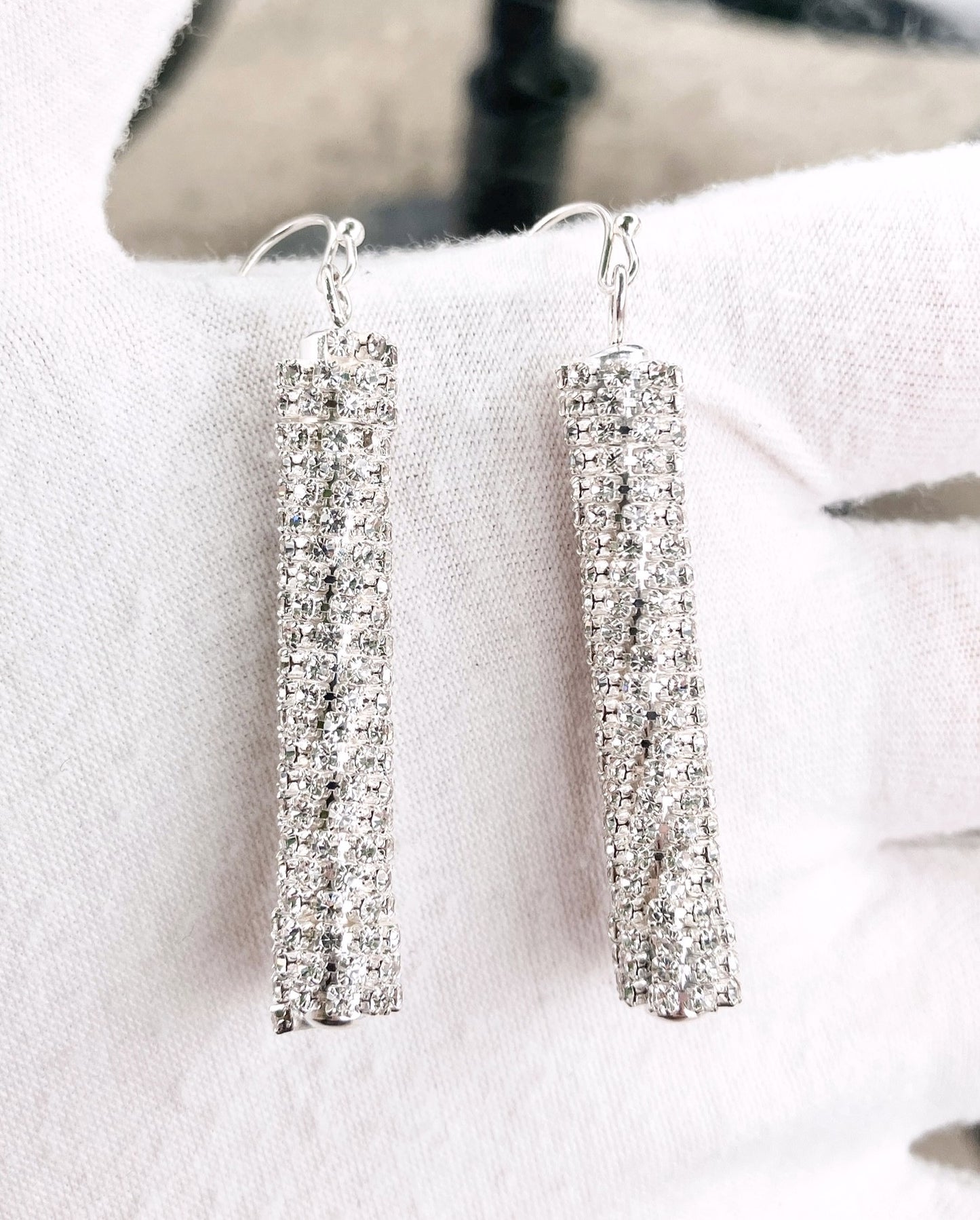 “Diamond” Dangle Column Earrings