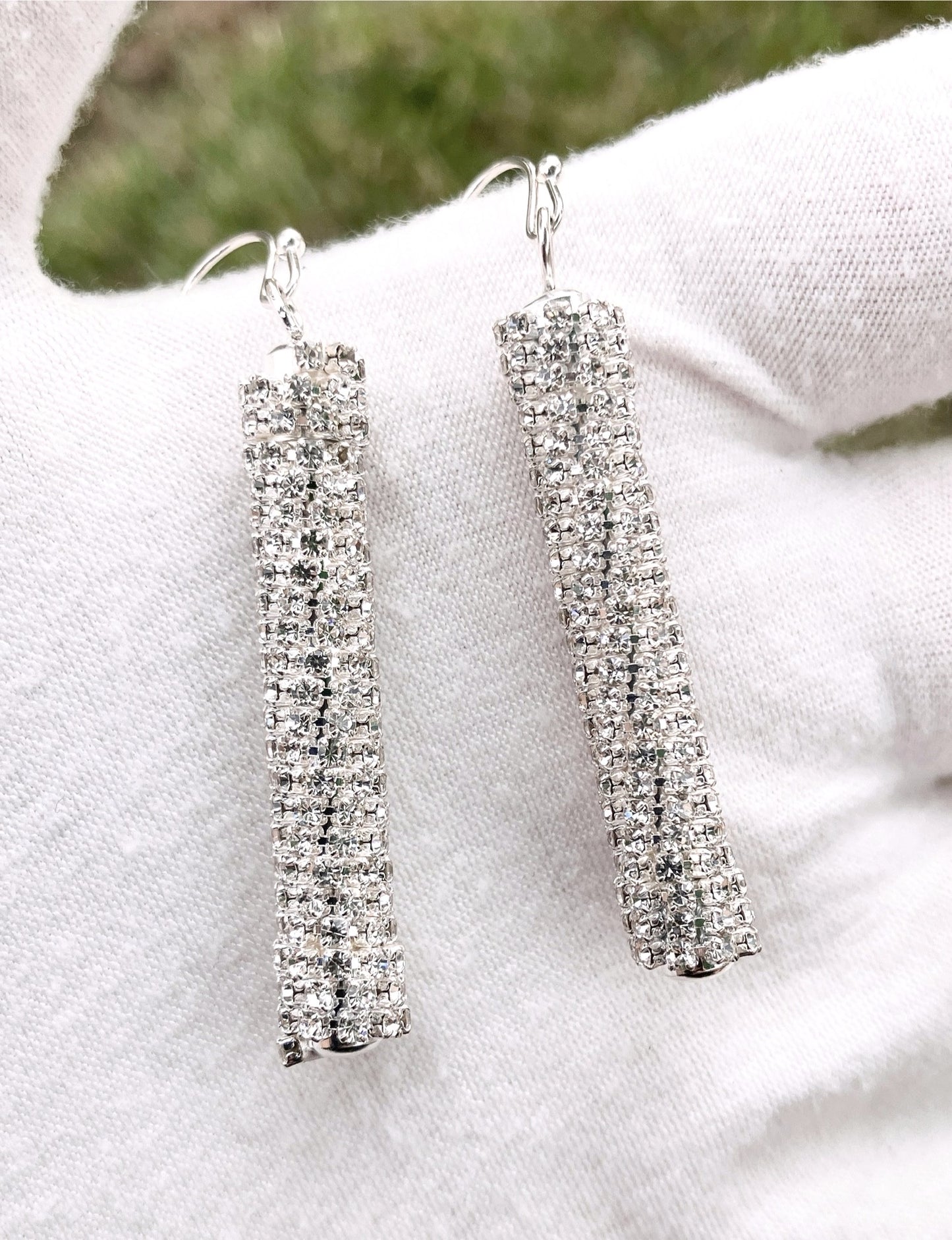 “Diamond” Dangle Column Earrings