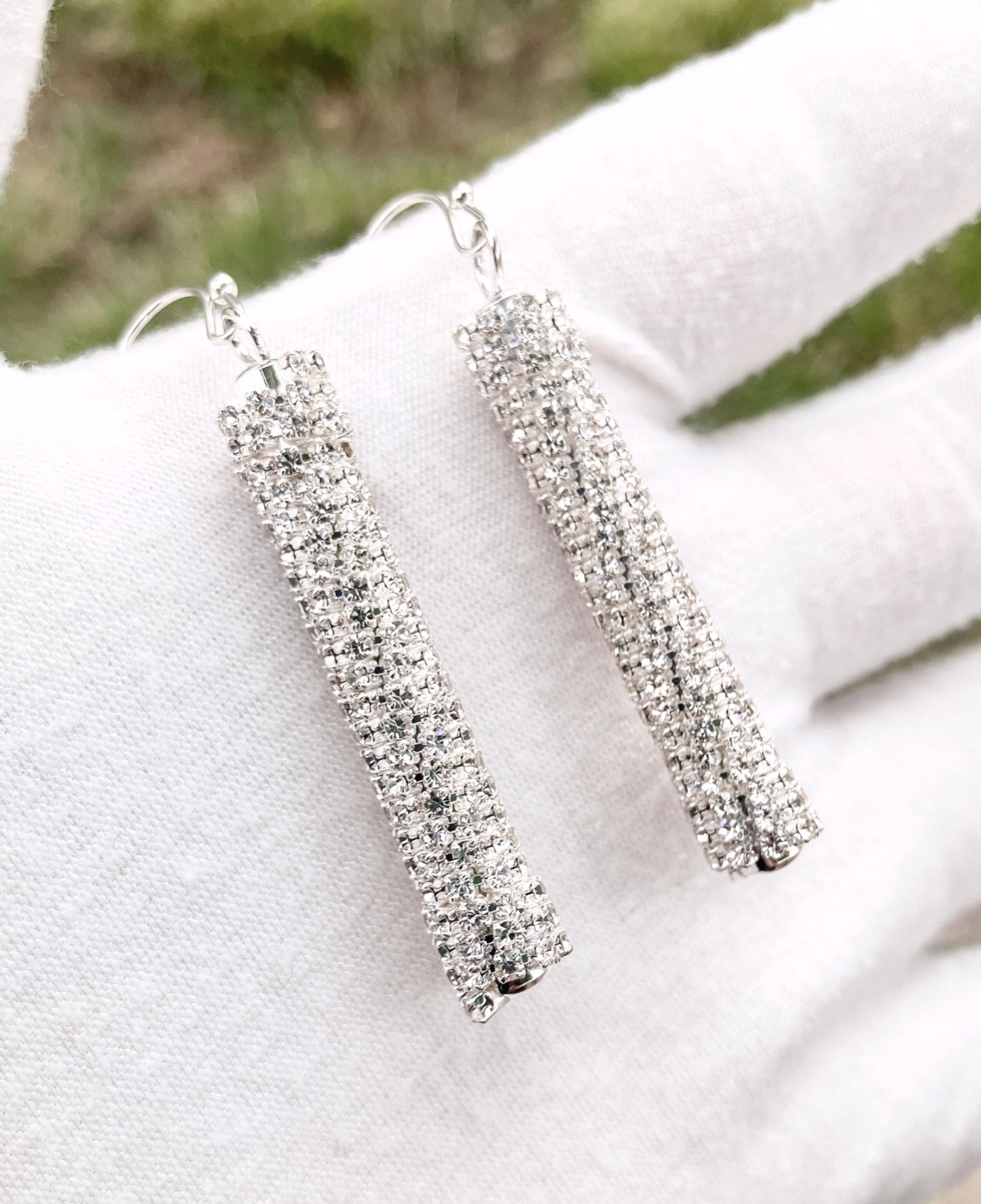 “Diamond” Dangle Column Earrings