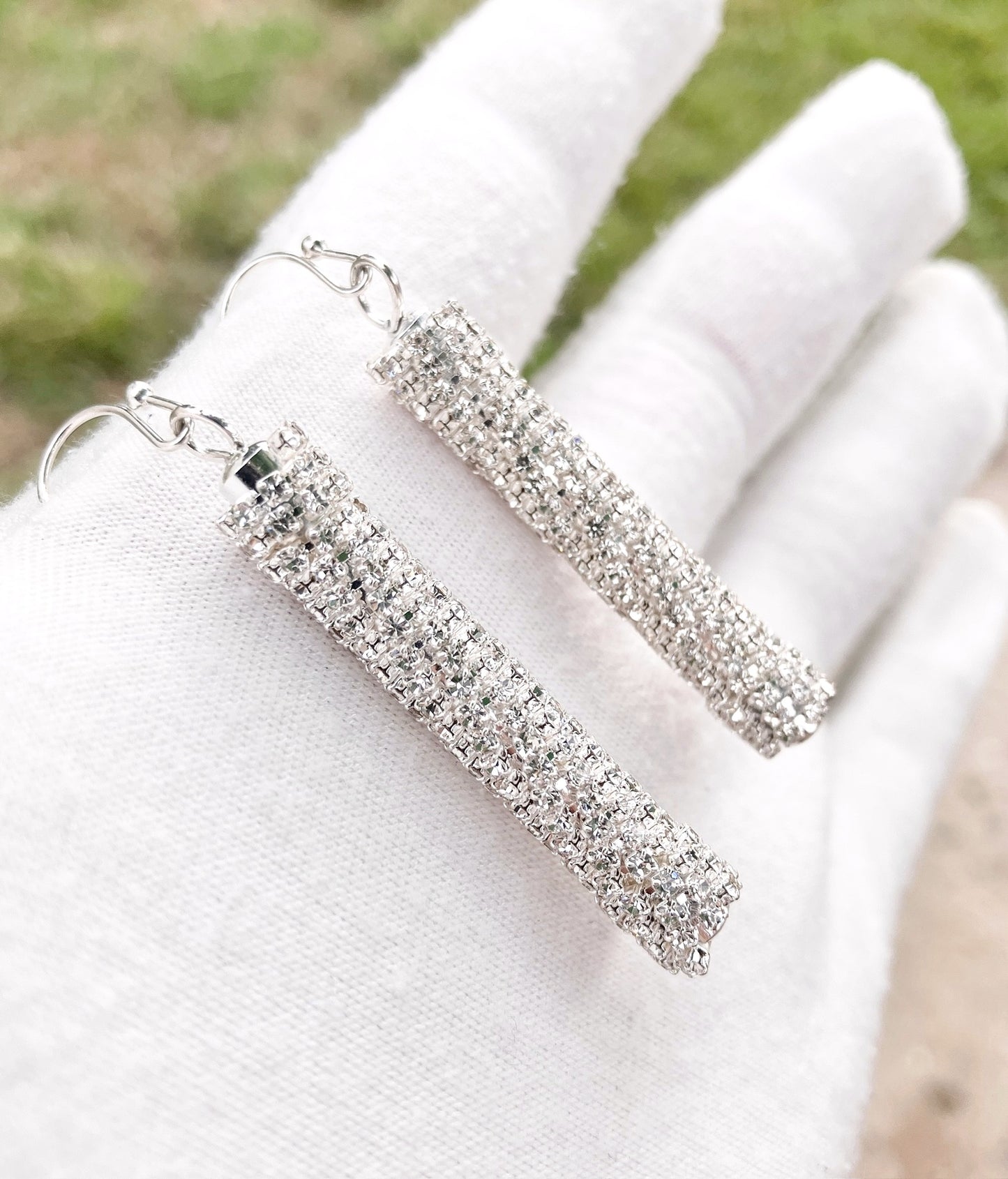 “Diamond” Dangle Column Earrings