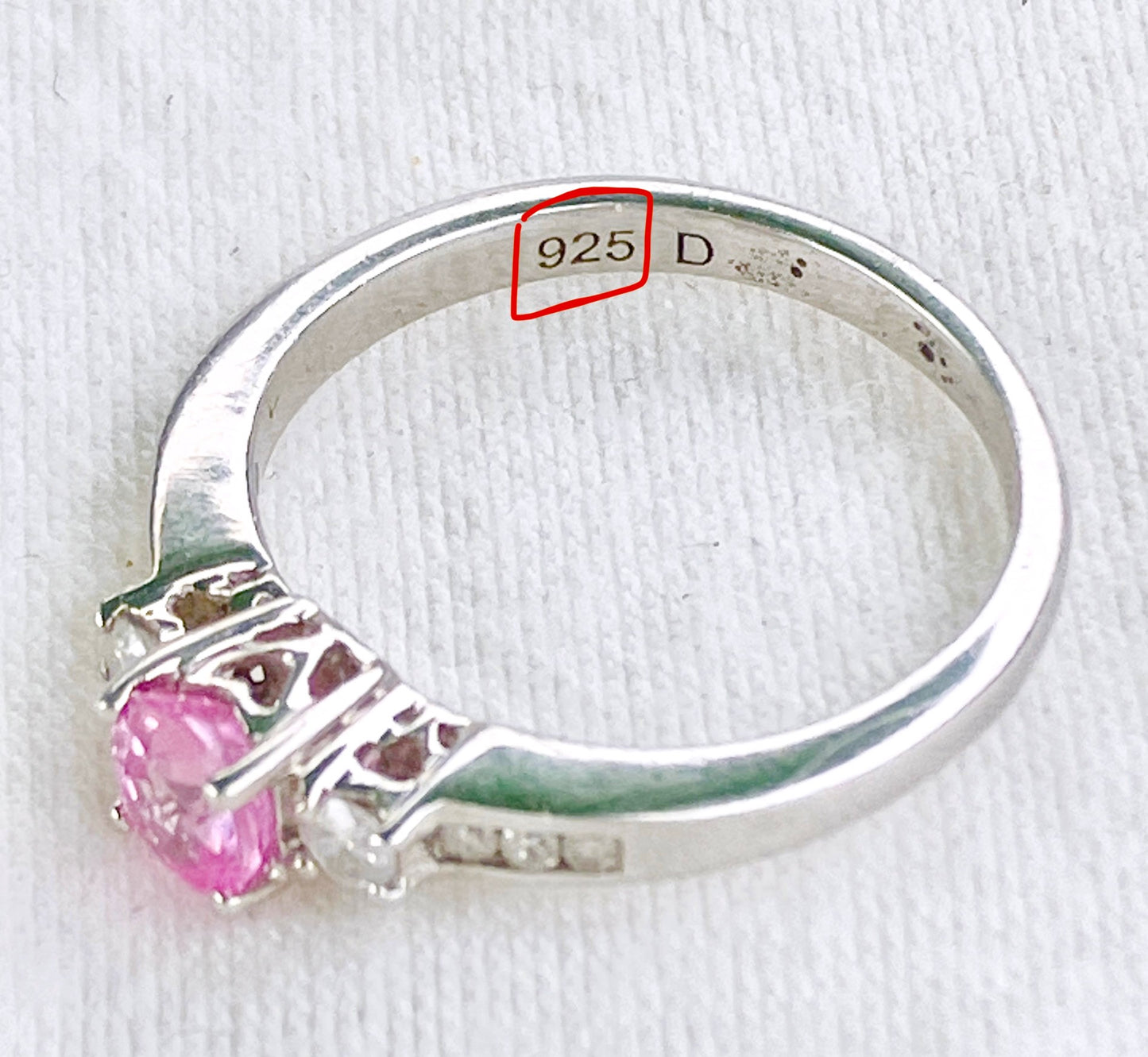 Pink Sapphire and Diamond Ring