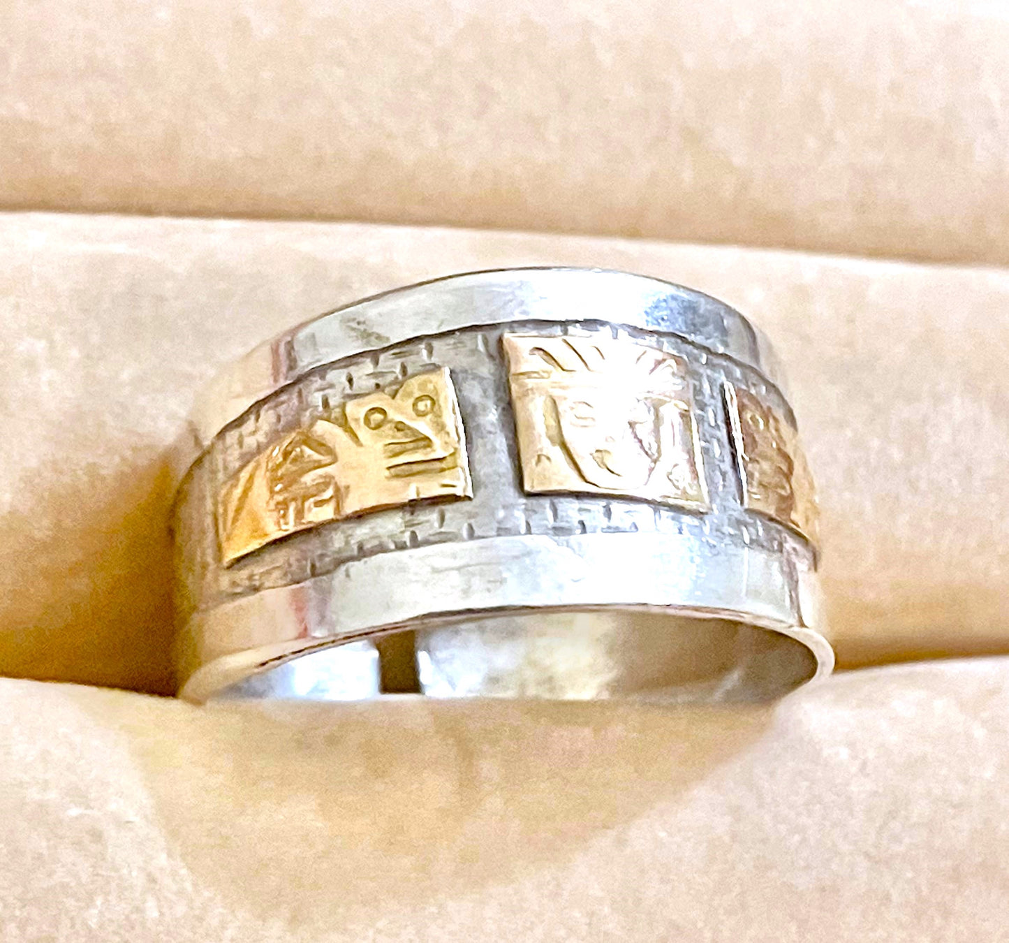 Ancient Symbol Ring with 18k Gold