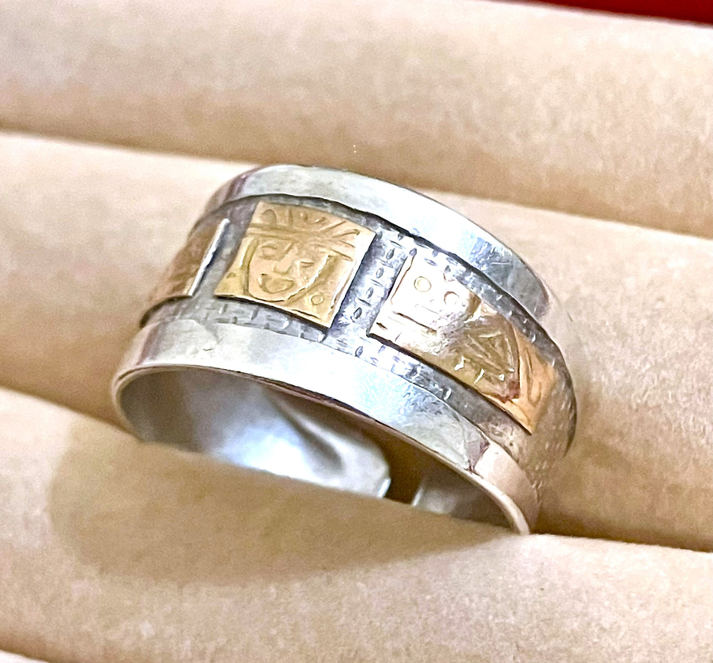 Ancient Symbol Ring with 18k Gold