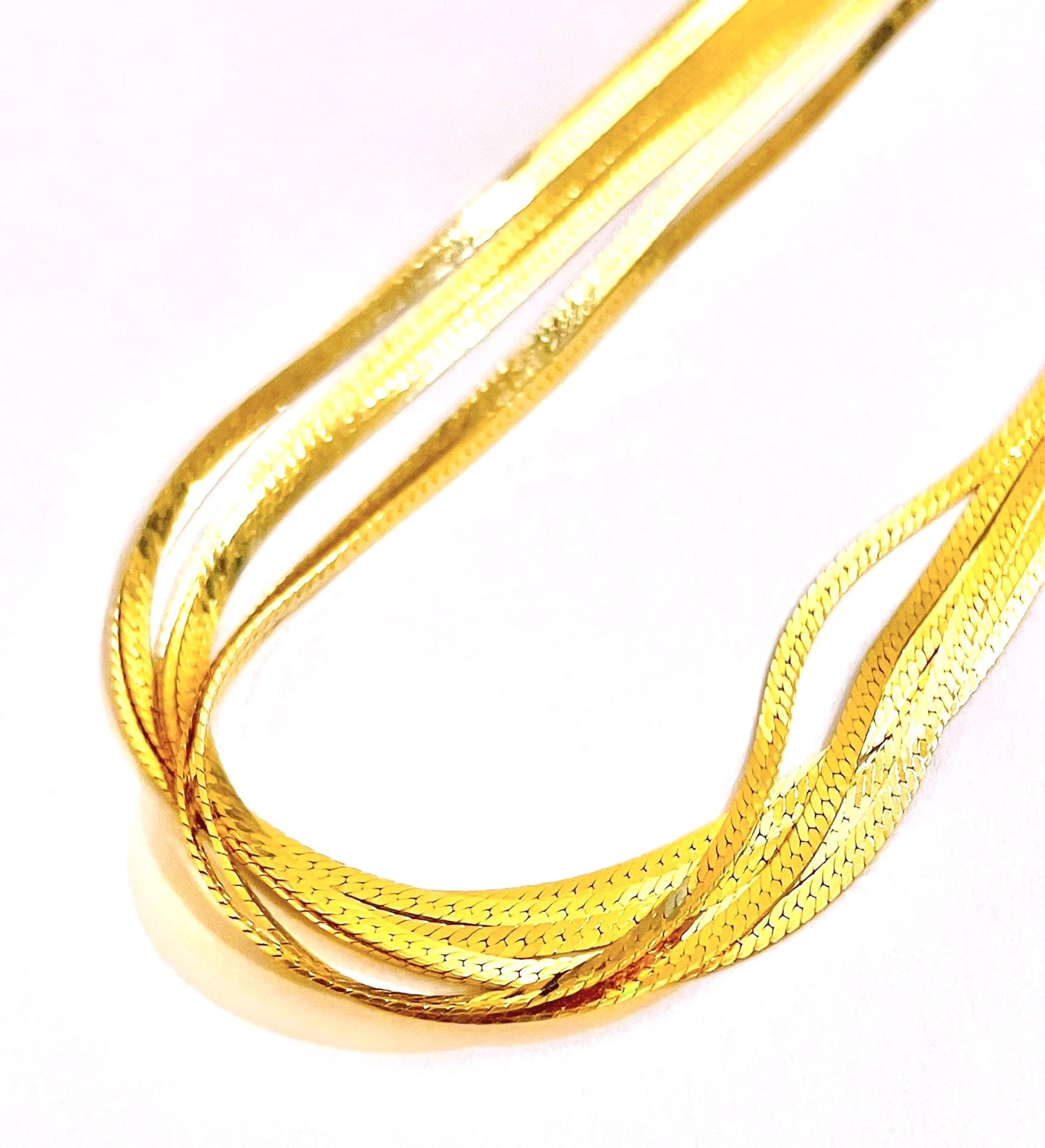 Gold Plated 7 Strand Herringbone Chain