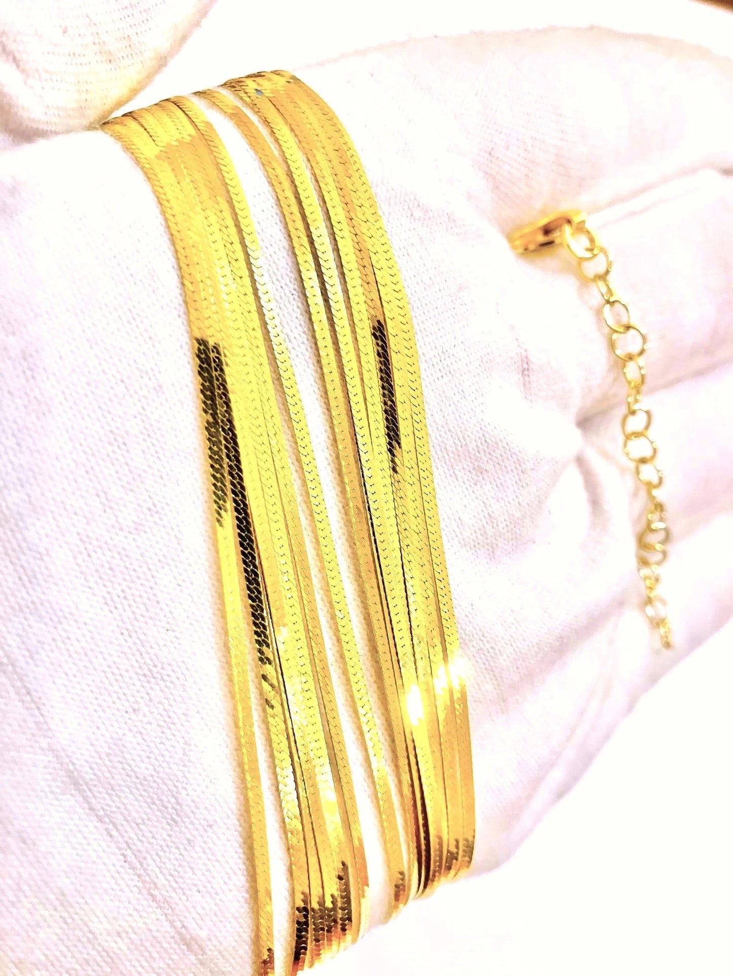 Gold Plated 7 Strand Herringbone Chain