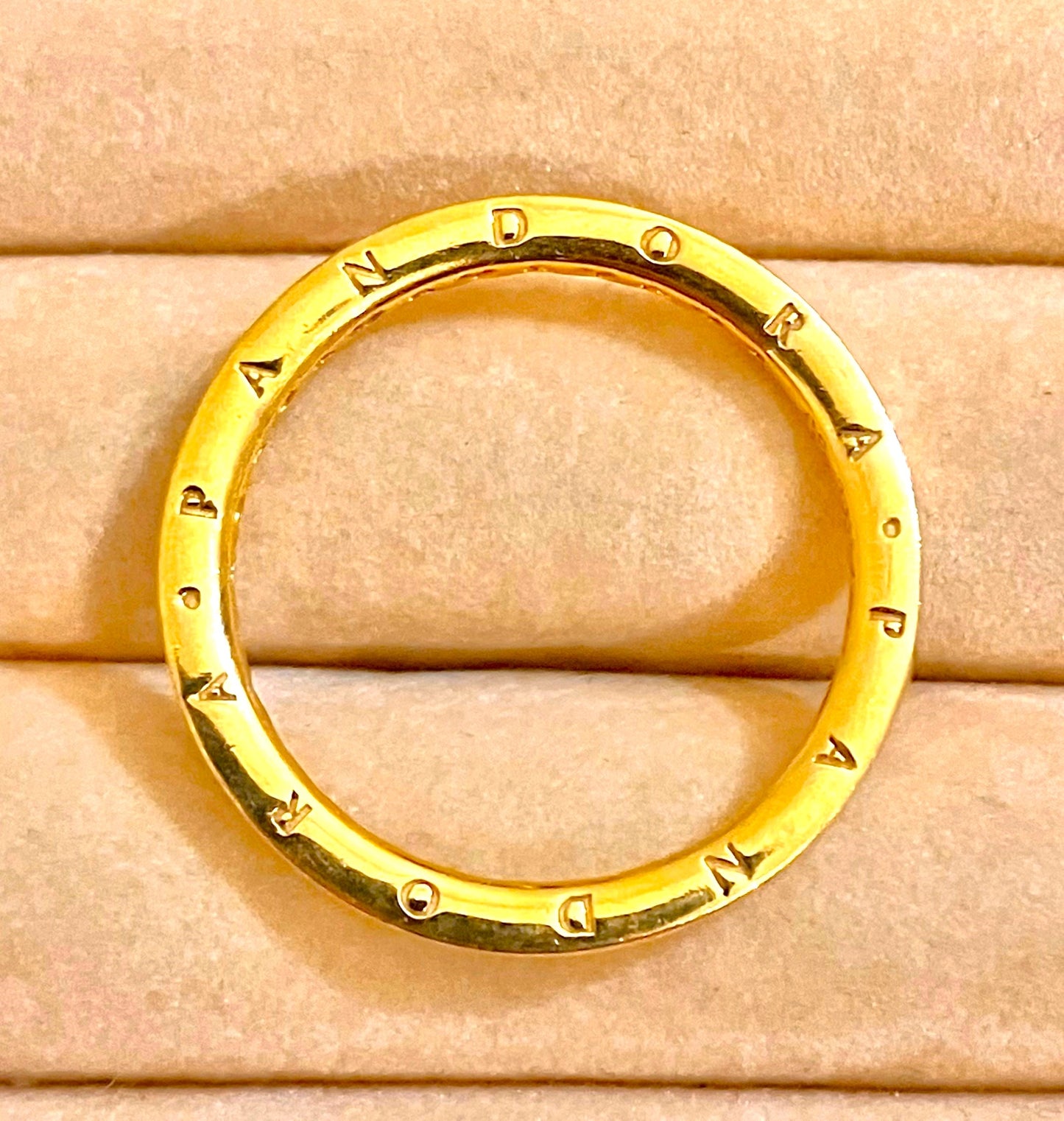 Gold Plated Pandora Logo & Hearts Ring