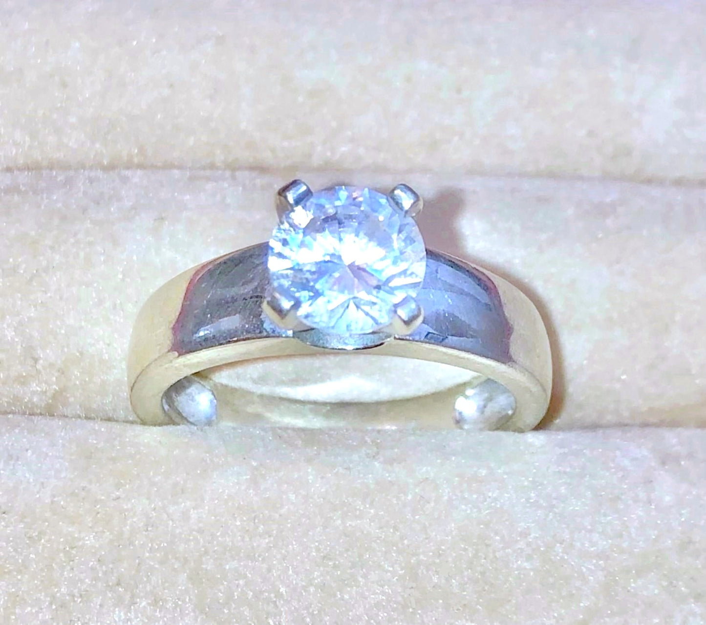 Wide Band "Diamond" Solitaire Ring