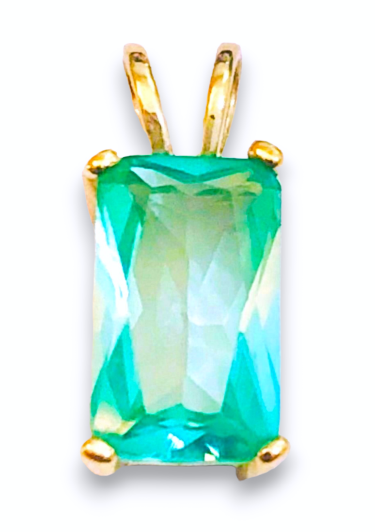 Gold Plated Synthetic Paraiba Spinel Pendant