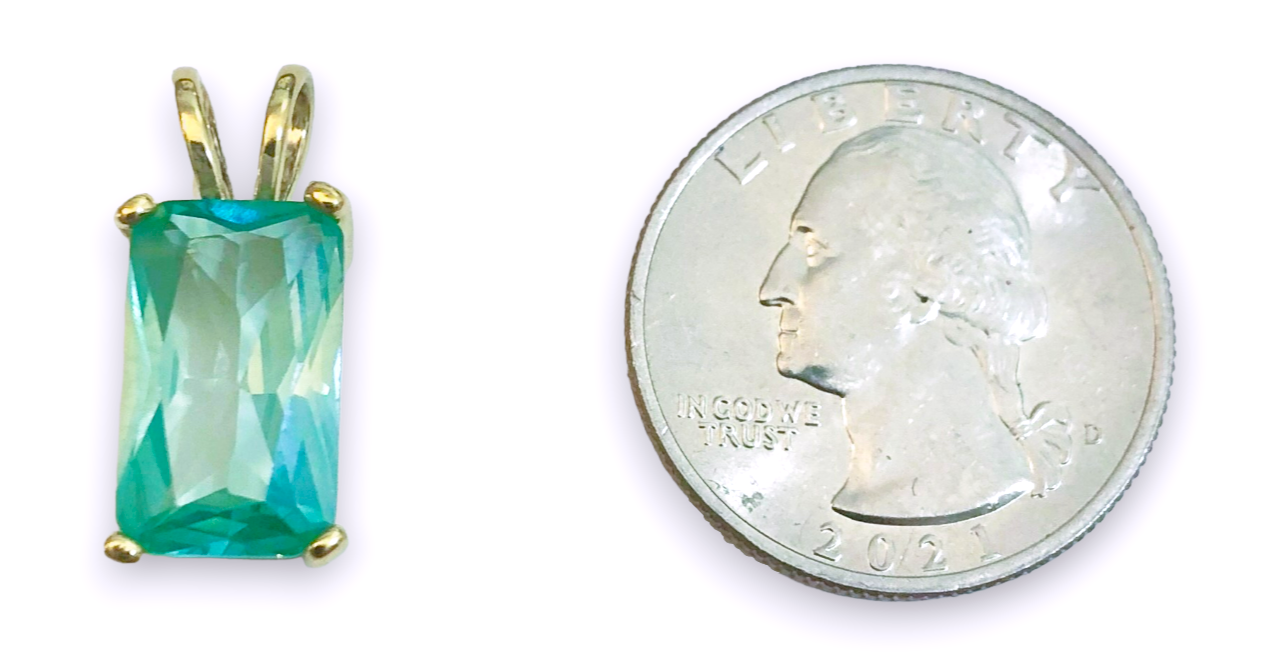 Gold Plated Synthetic Paraiba Spinel Pendant