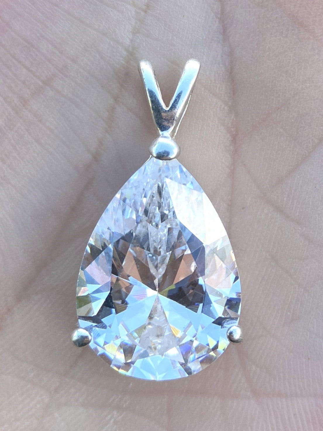 Pear Cut "Diamond" Pendant