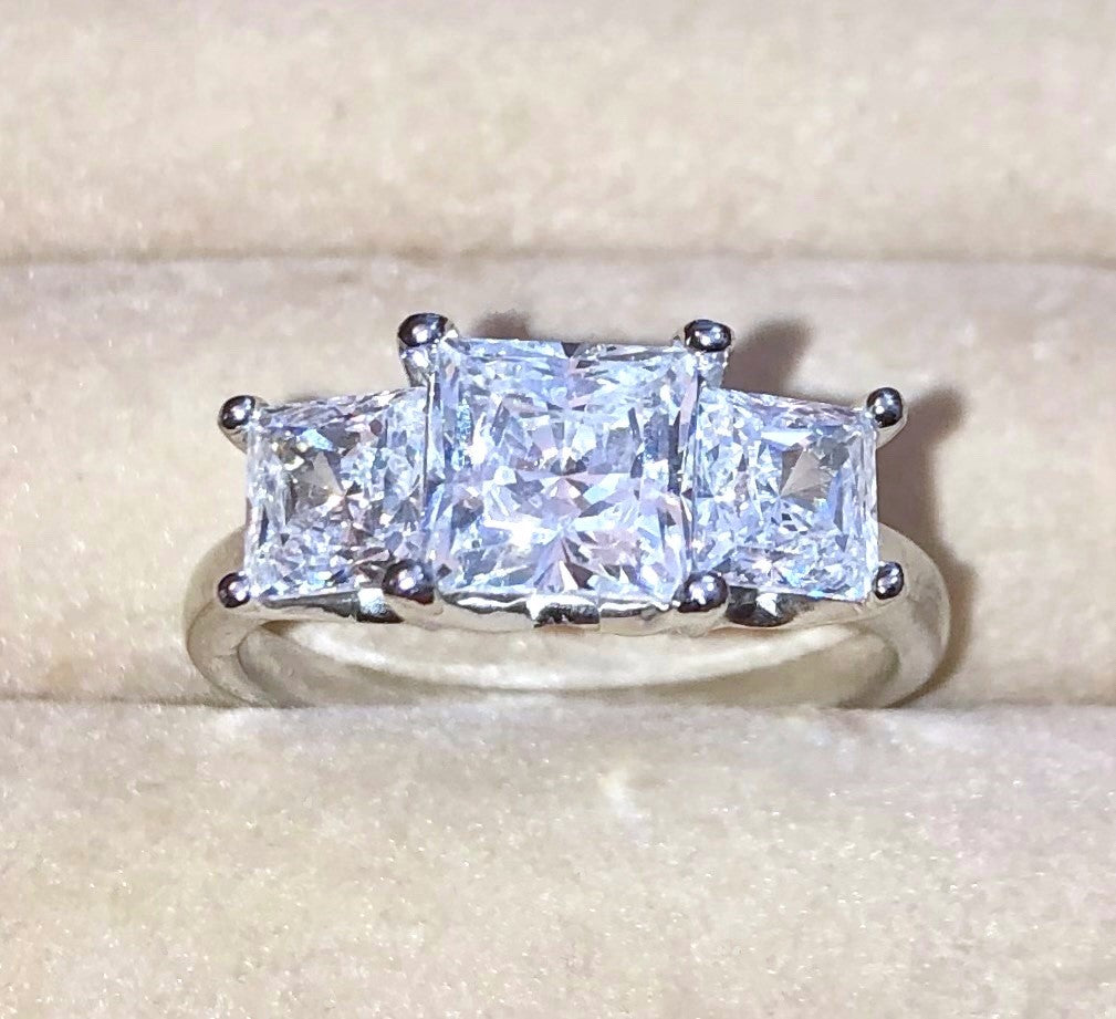 3 Stone "Diamond" Engagement Ring