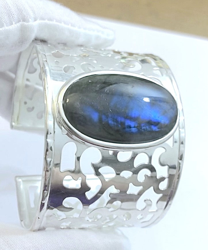 Labradorite Filigree Vine Bangle