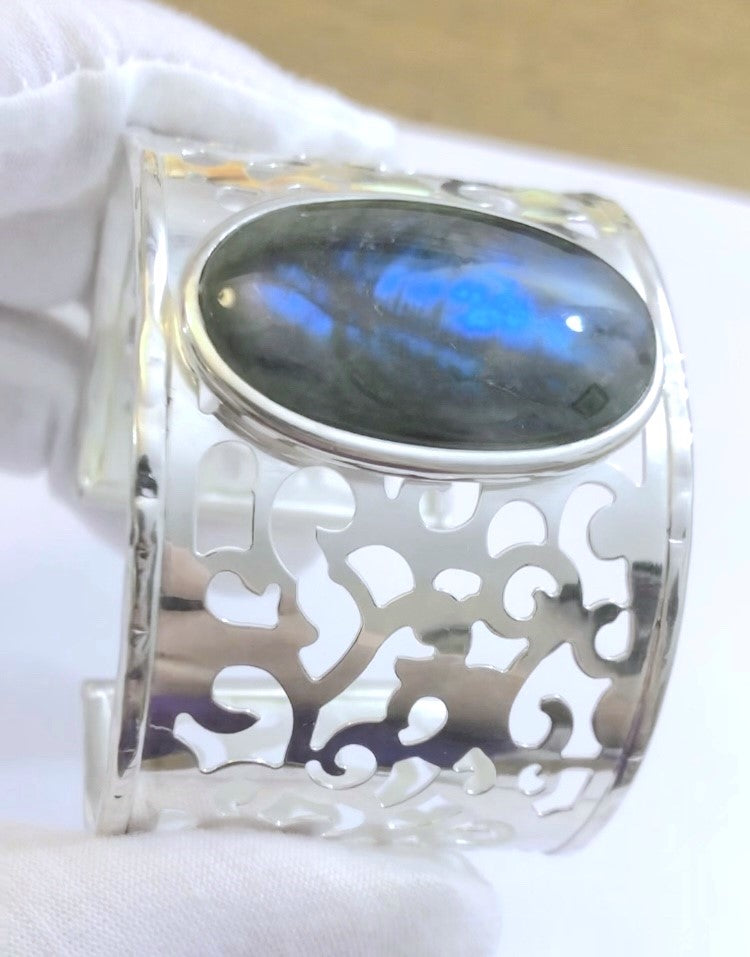Labradorite Filigree Vine Bangle