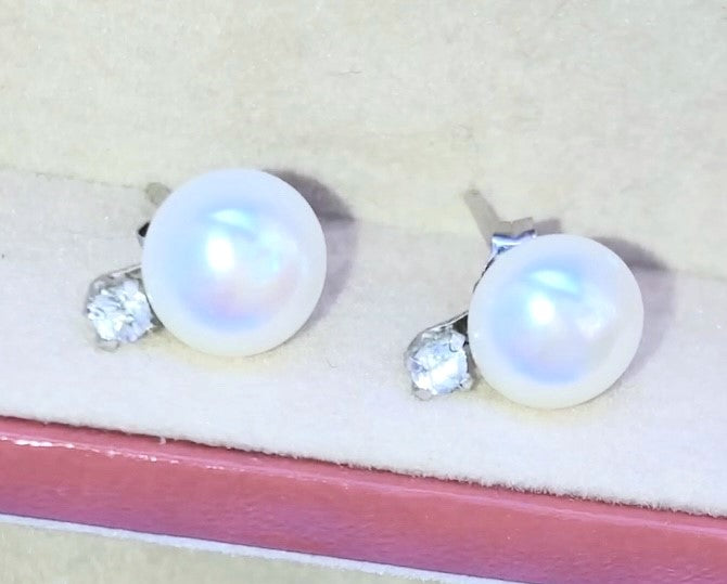 Pearl and "Diamond" Earrings