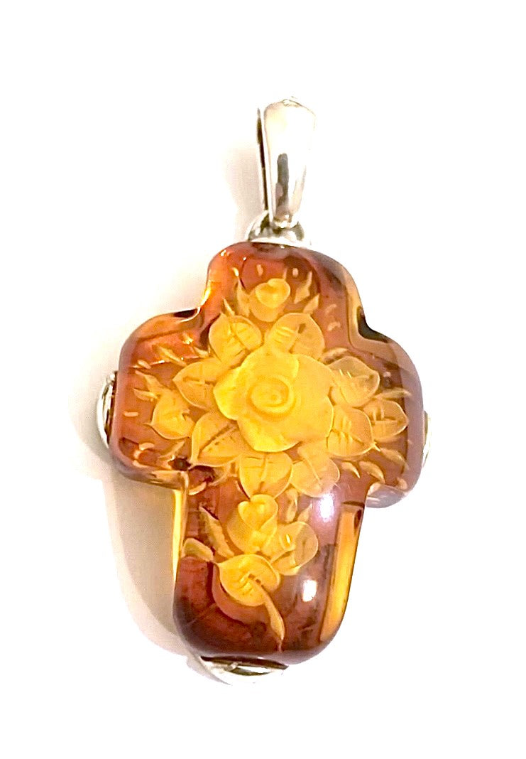 Floral Amber Cross
