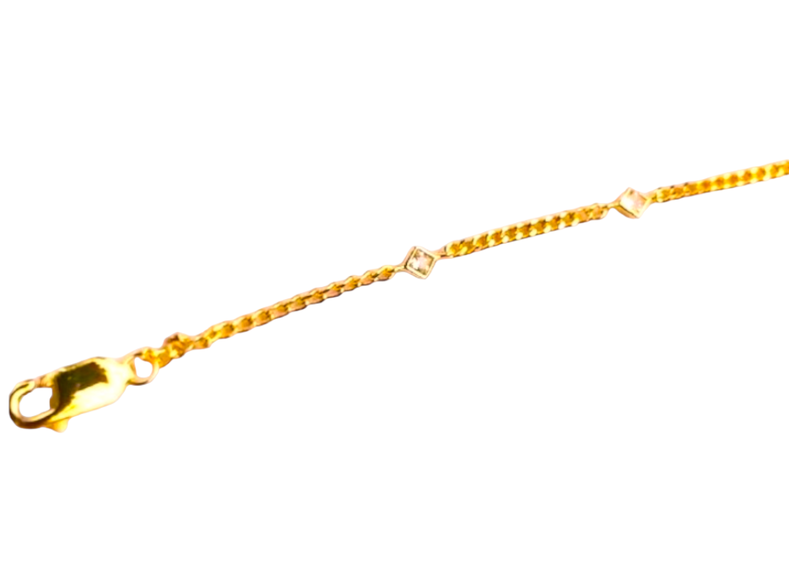 Gold Plated "Diamonds" by the Yard Bracelet
