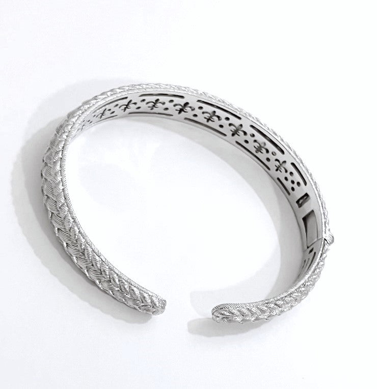 Judith Ripka Braided Design Hinge Bangle