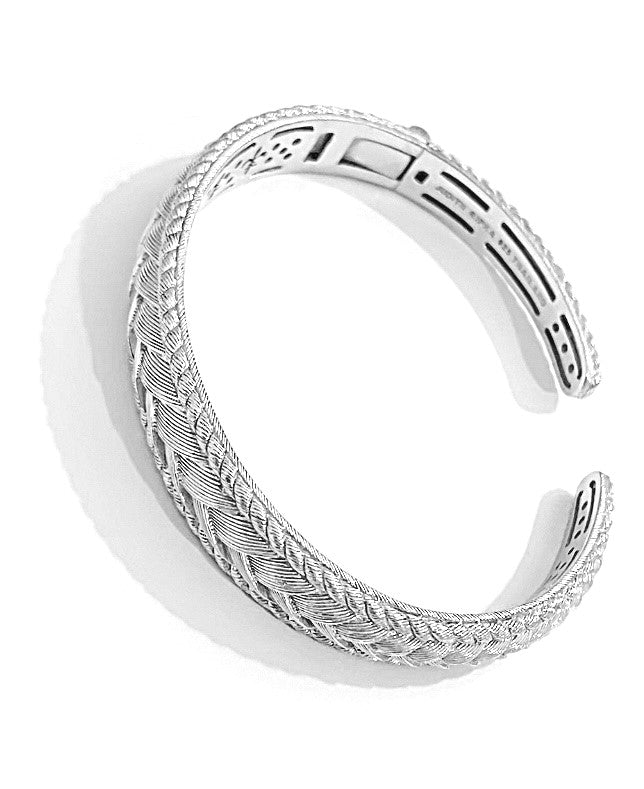 Judith Ripka Braided Design Hinge Bangle