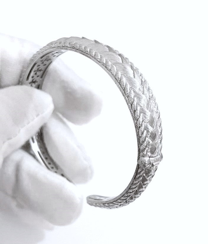 Judith Ripka Braided Design Hinge Bangle
