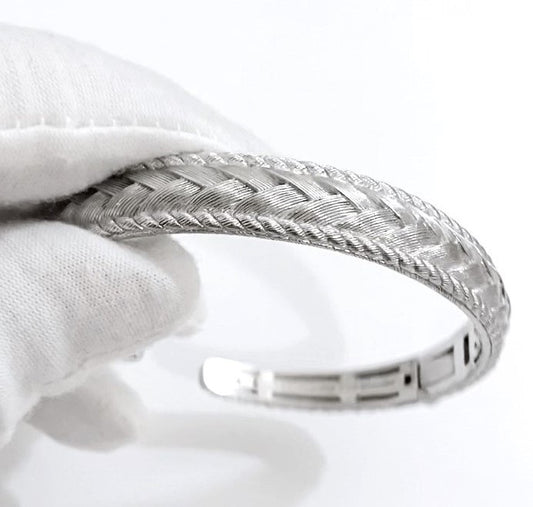 Judith Ripka Braided Design Hinge Bangle