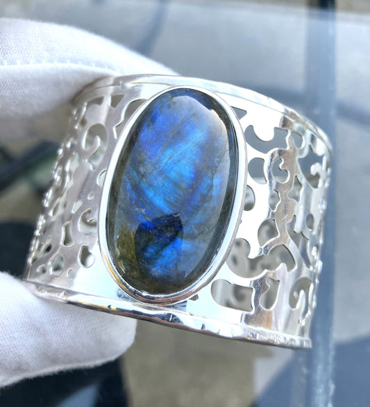 Labradorite Filigree Vine Bangle