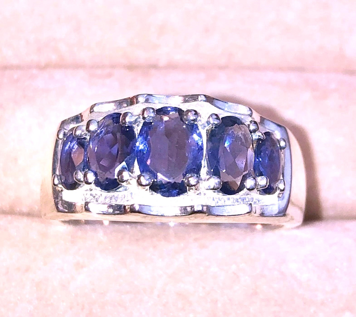 5 Stone Oval Cut Tanzanite Ring