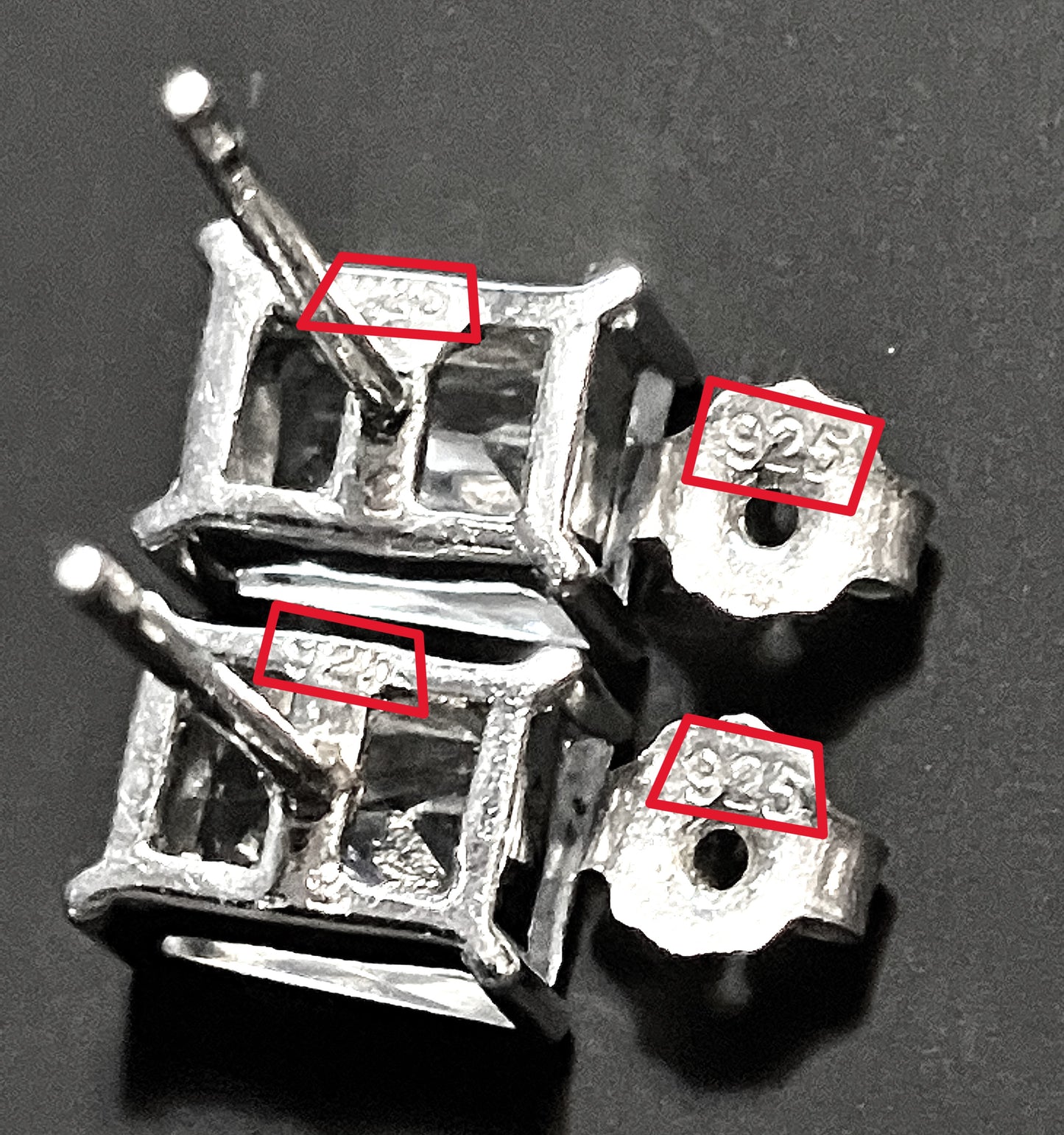 Baguette Cut "Diamond" Studs