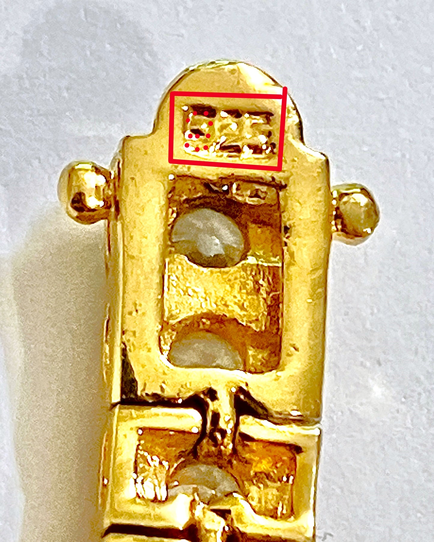 Gold Plated Watch Link with "Diamond" Inlay Bracelet