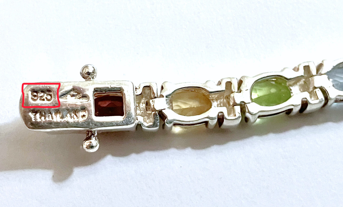 Bar Set Garnet, Citrine, Peridot, Blue Topaz, & Amethyst Bracelet