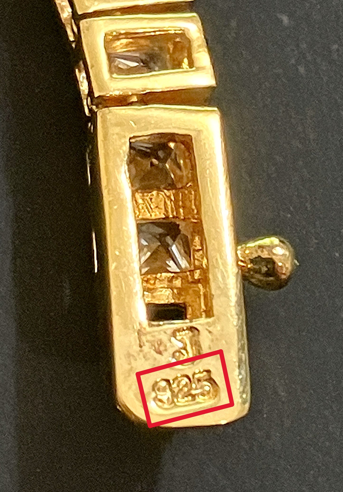 Gold Plated Princess Cut "Diamond" Tennis Chain