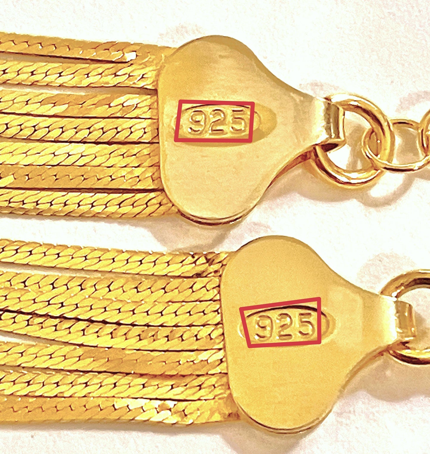 Gold Plated 7 Strand Herringbone Chain