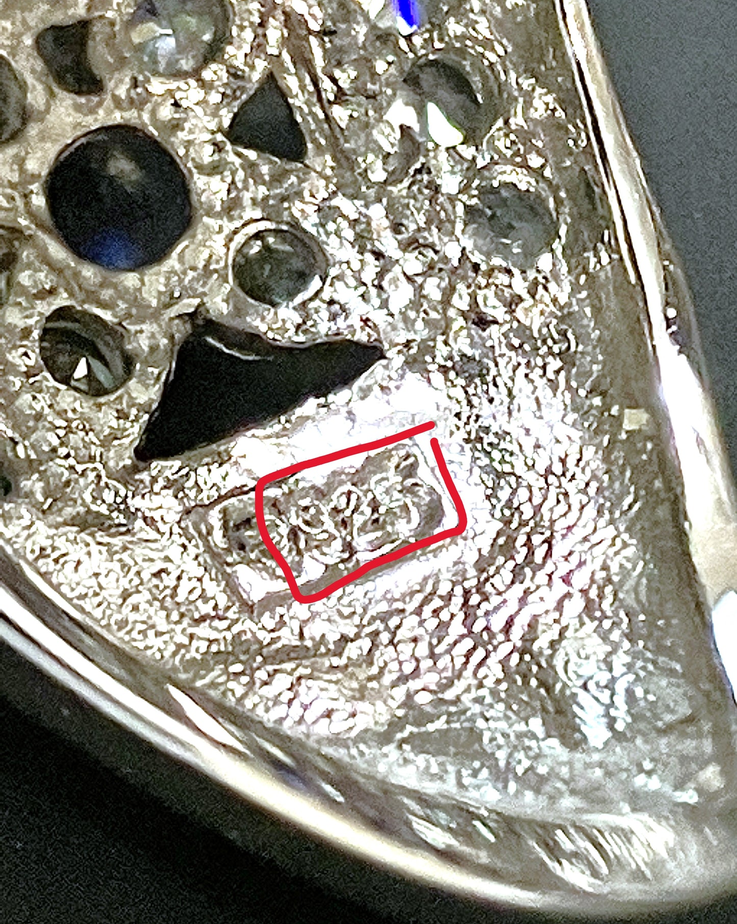 5 "Sapphires" in Ornate "Diamond" Setting Ring