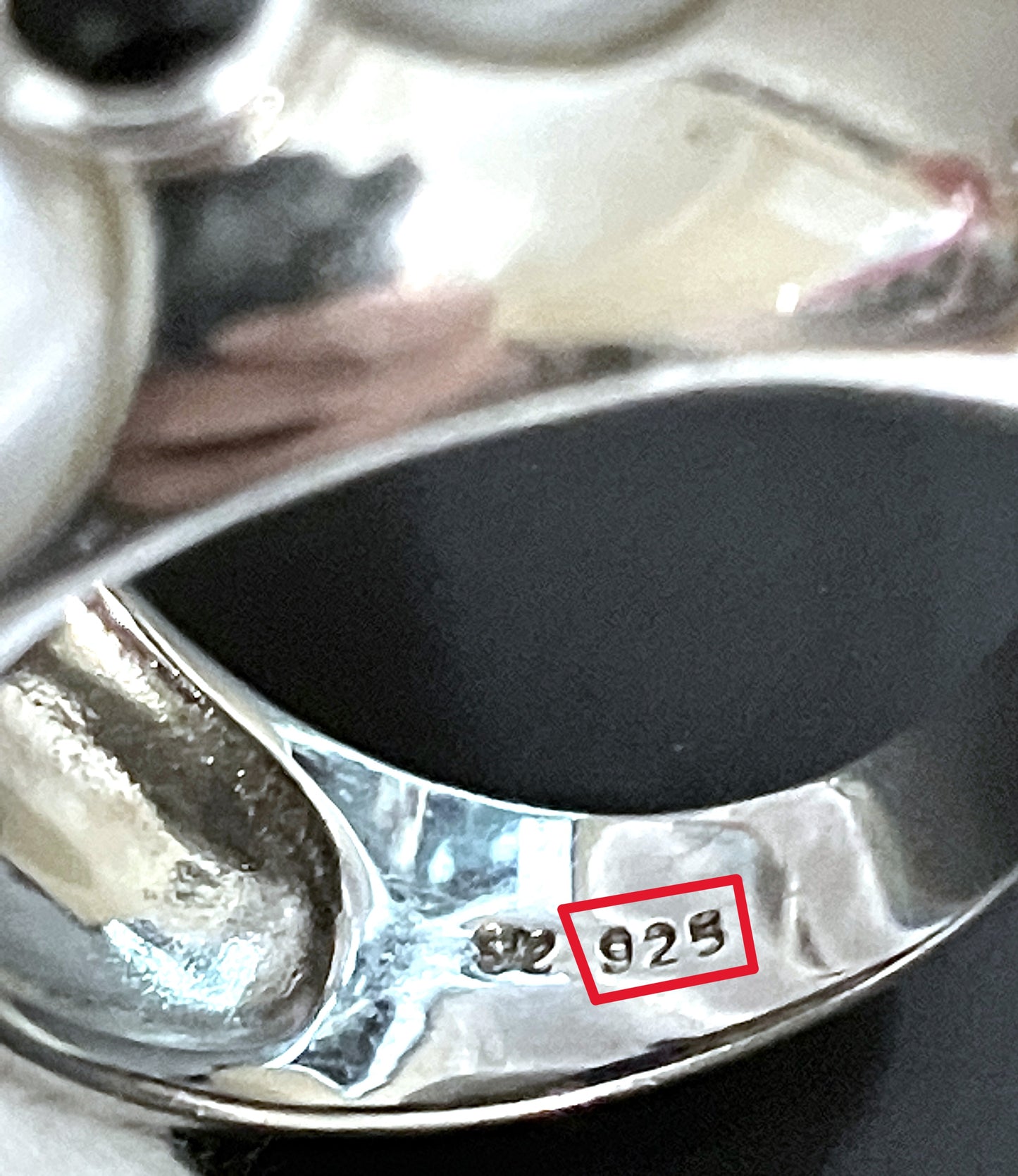 Cluster Tahitian & Silver Pearls with Black & Colorless Bezel Set "Diamonds" Ring