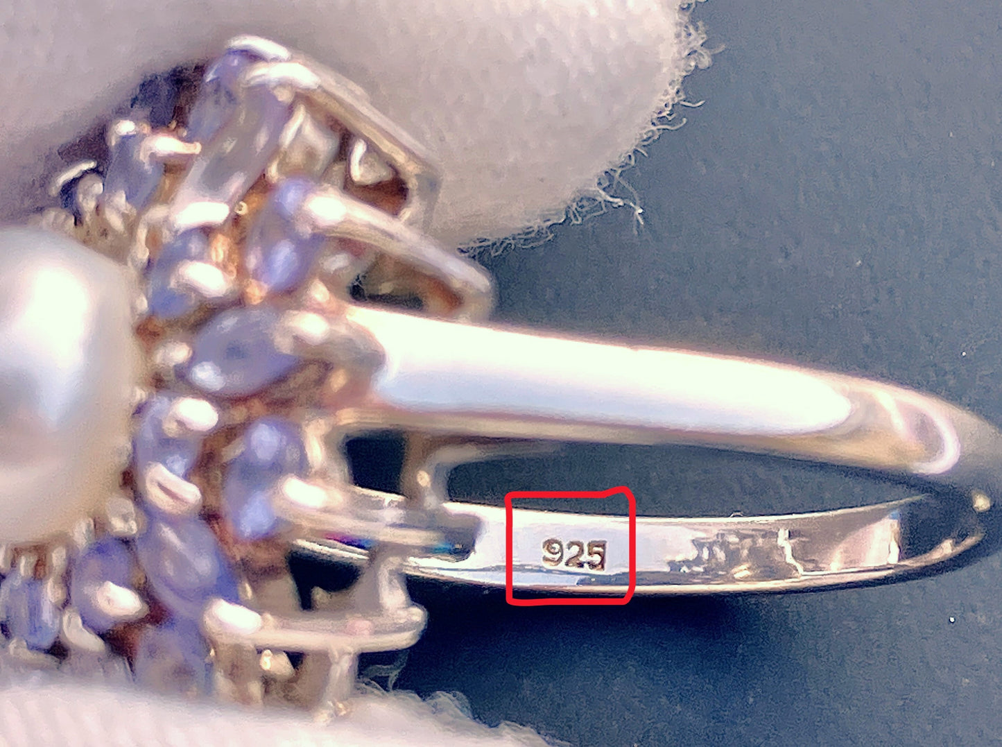 Pearl & Tanzanite Flower Ring