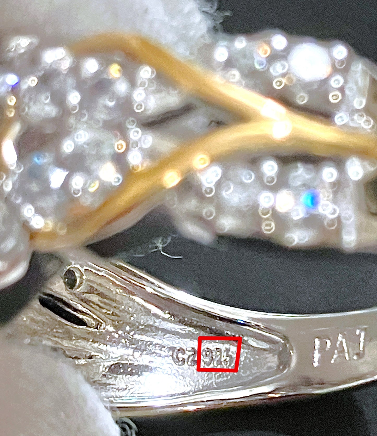 "Diamond" Halo Vine Engagement Ring with Gold Detailing