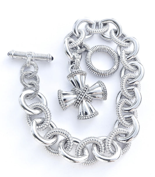 Judith Ripka Cross Charm Bracelet