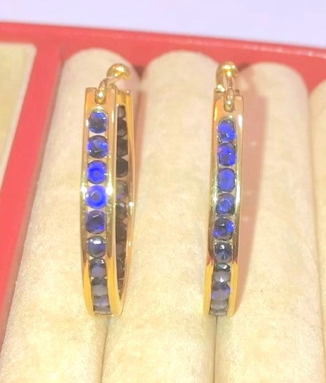 Gold Plated "Sapphire" Hoops