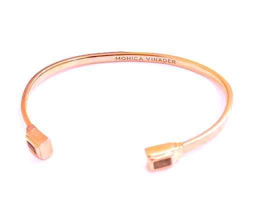 Monica Vinader Rose Gold Plated Bangle with Labradorite Accents